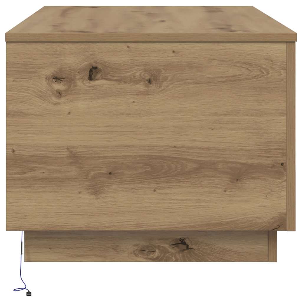 Coffee Table with LED Lights Artisan Oak 90x50x40 cm