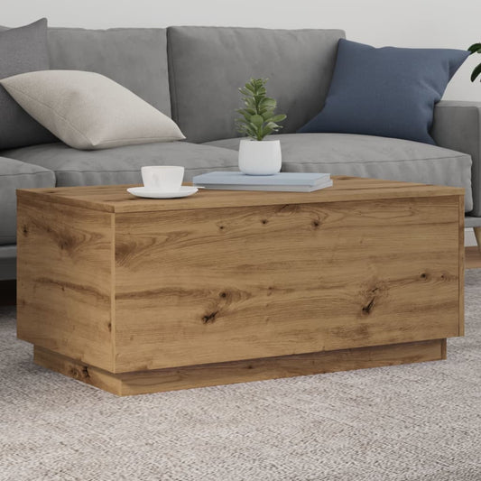 vidaXL Coffee Table with LED Lights Artisan Oak 90x50x40 cm