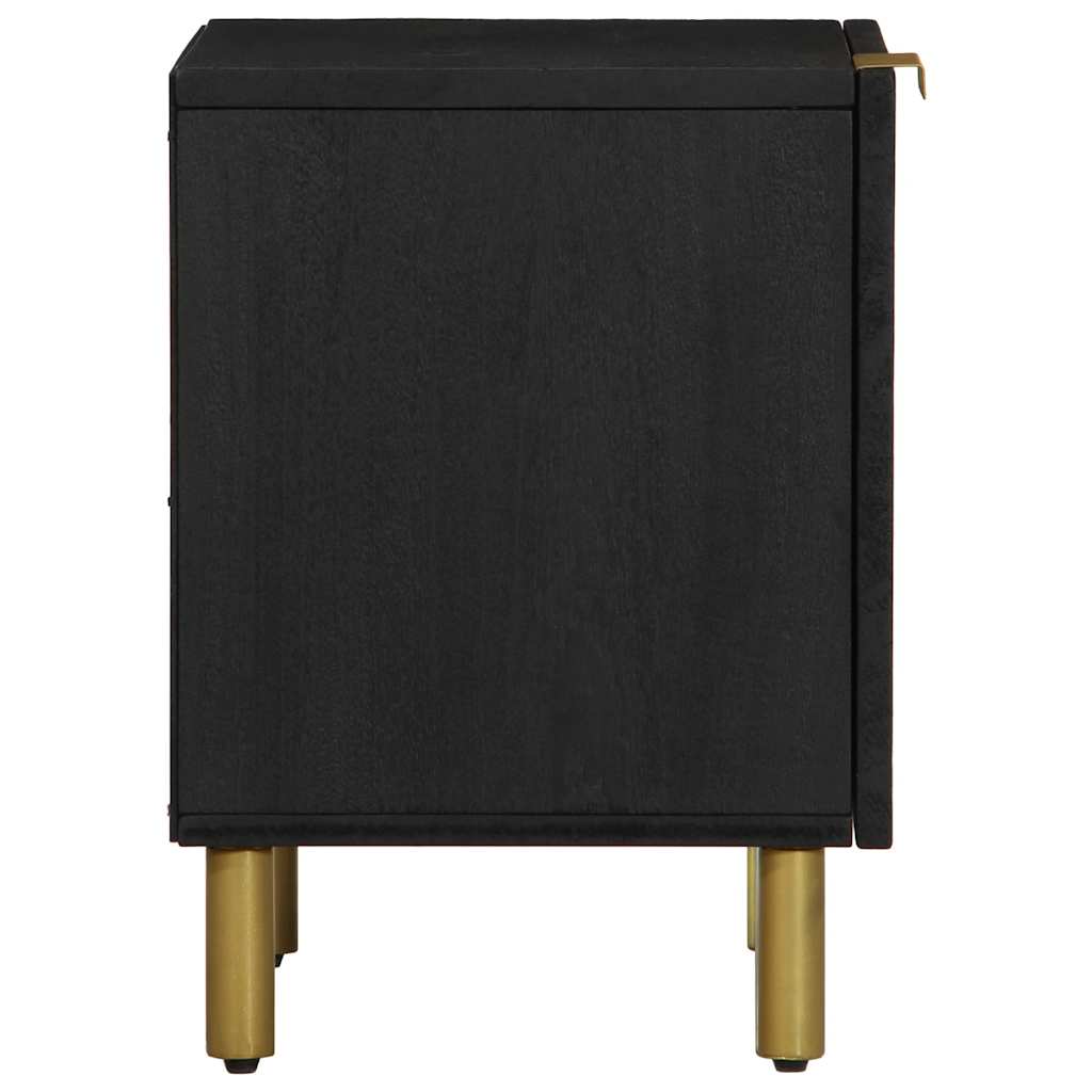 Bedside Cabinet Black 40x33x46 cm Solid Wood Mango