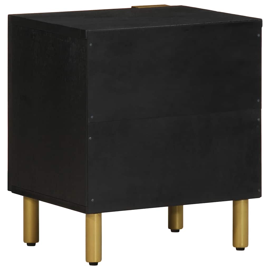 Bedside Cabinet Black 40x33x46 cm Solid Wood Mango