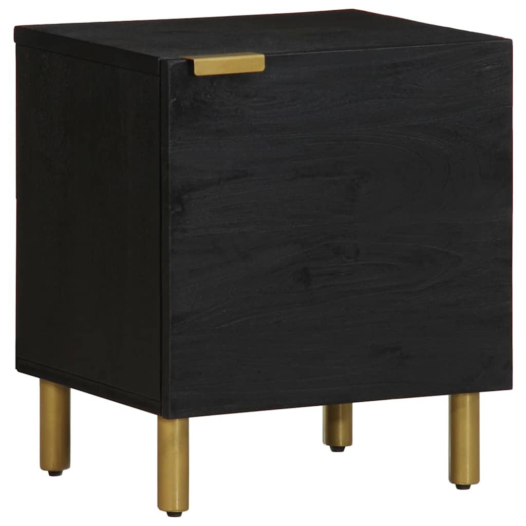 Bedside Cabinet 2 pcs Black 40x33x46 cm Solid Wood Mango