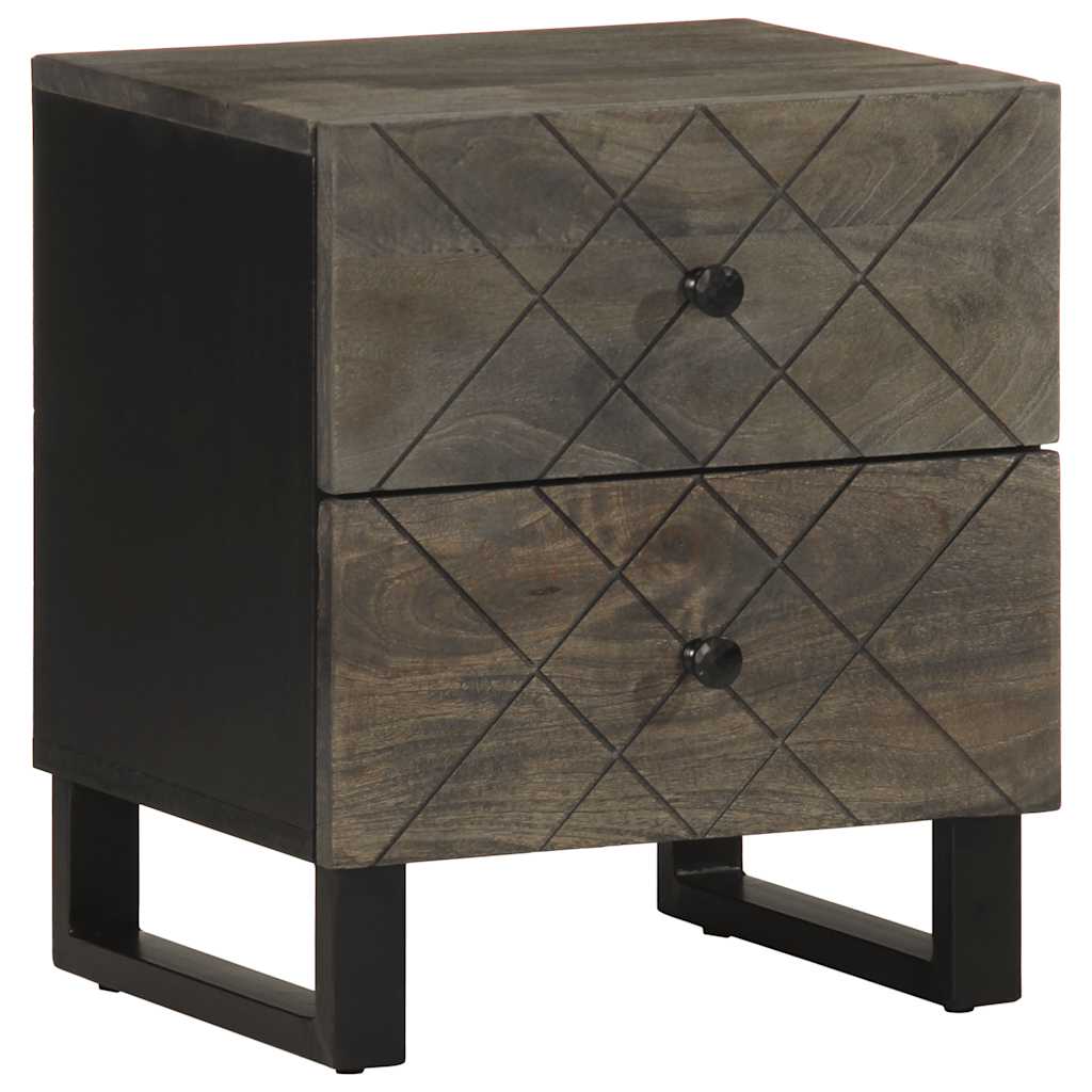 Bedside Cabinets 2 pcs Black 40x33x46 cm Solid Wood Mango