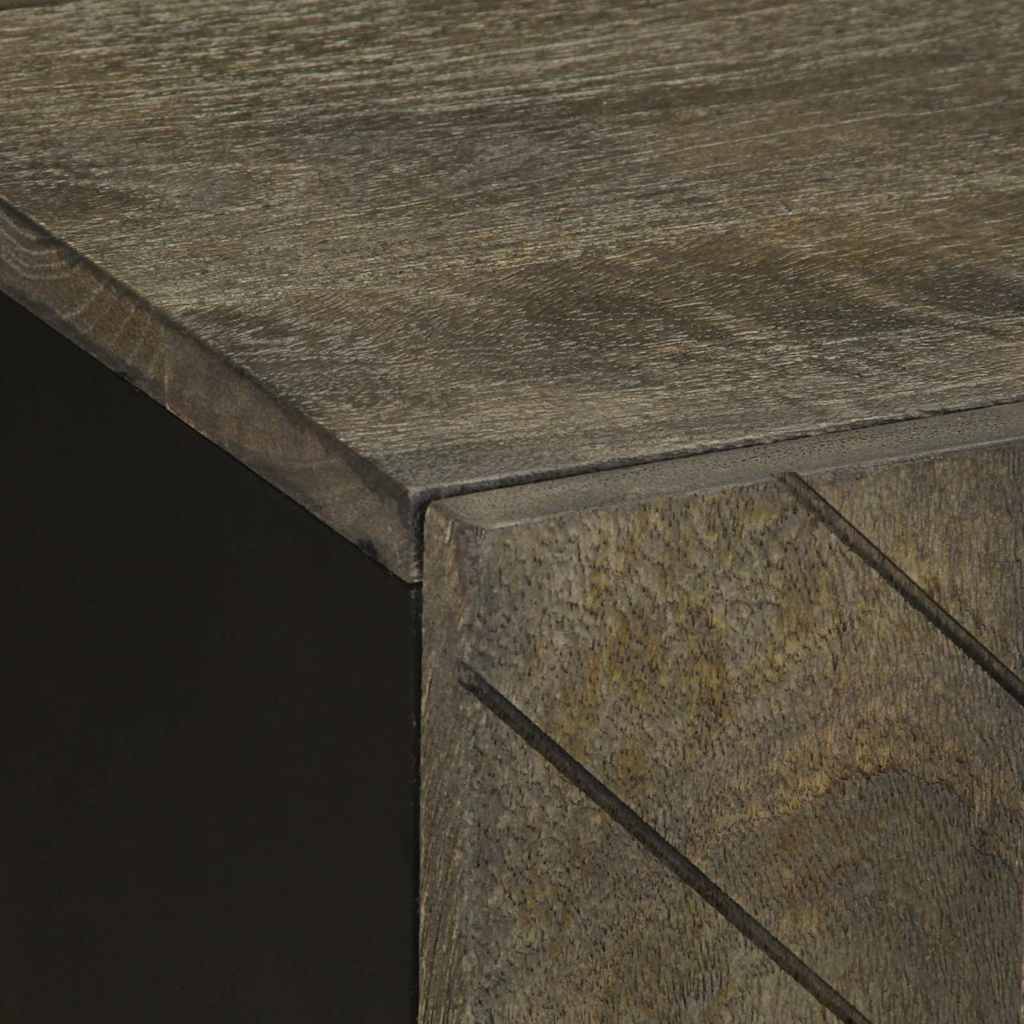 TV Cabinet Black 105x33x46 cm Solid Wood Mango