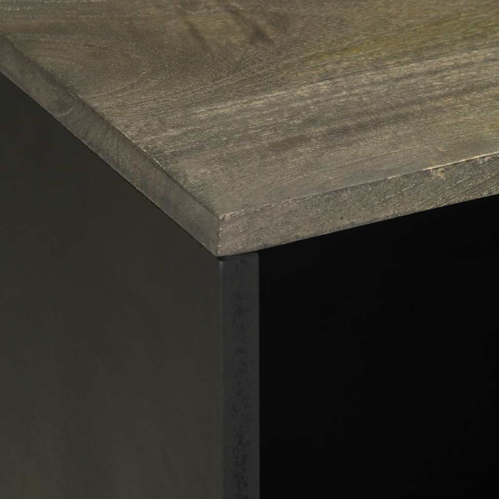 TV Cabinet Black 80x33x46 cm Solid Wood Mango