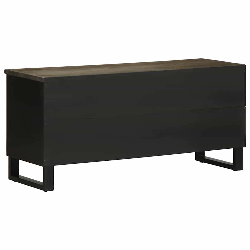 TV Cabinet Black 100x33x46 cm Solid Wood Mango
