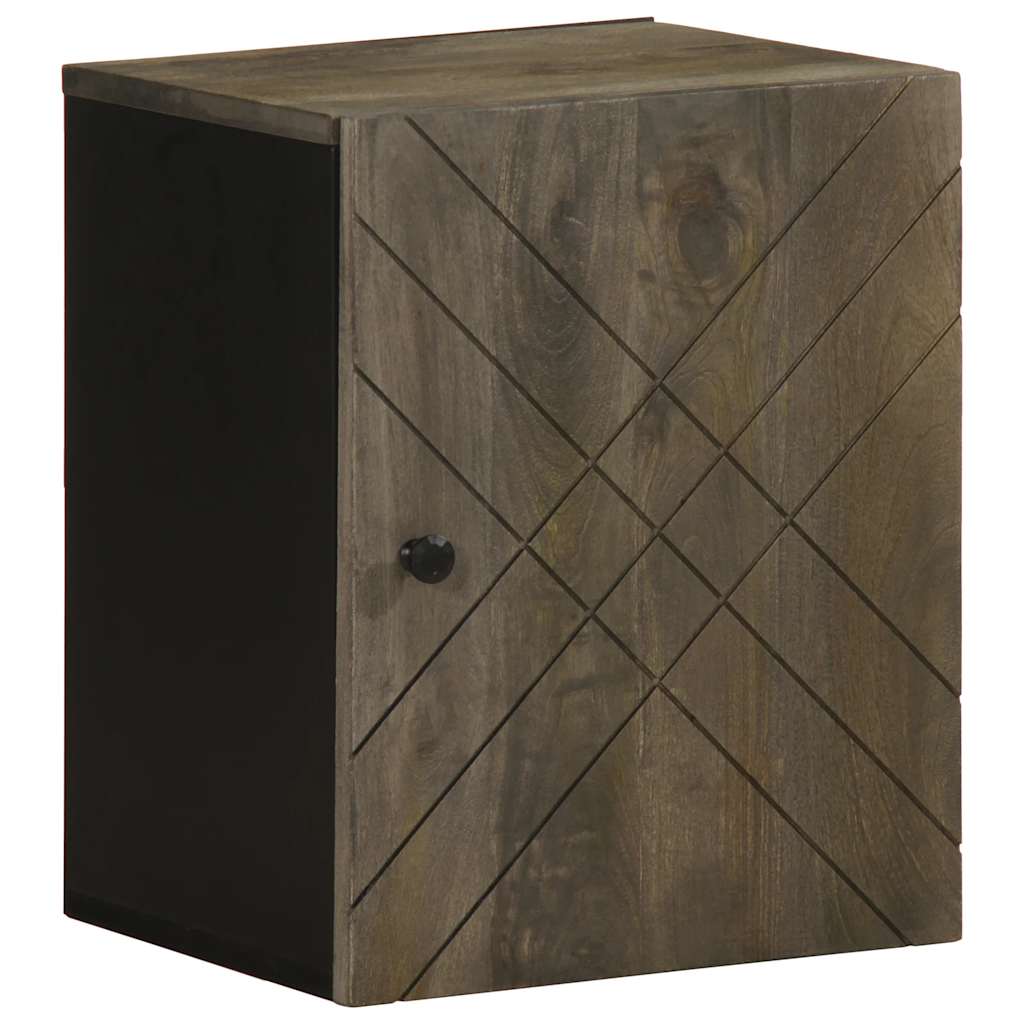 Wall-mounted Bathroom Cabinet Black 38x33x48cm Solid Wood Mango