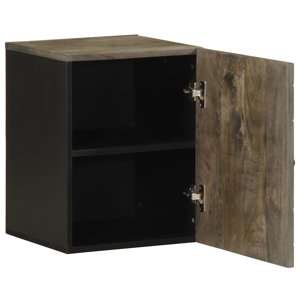 Wall-mounted Bathroom Cabinet Black 38x33x48cm Solid Wood Mango
