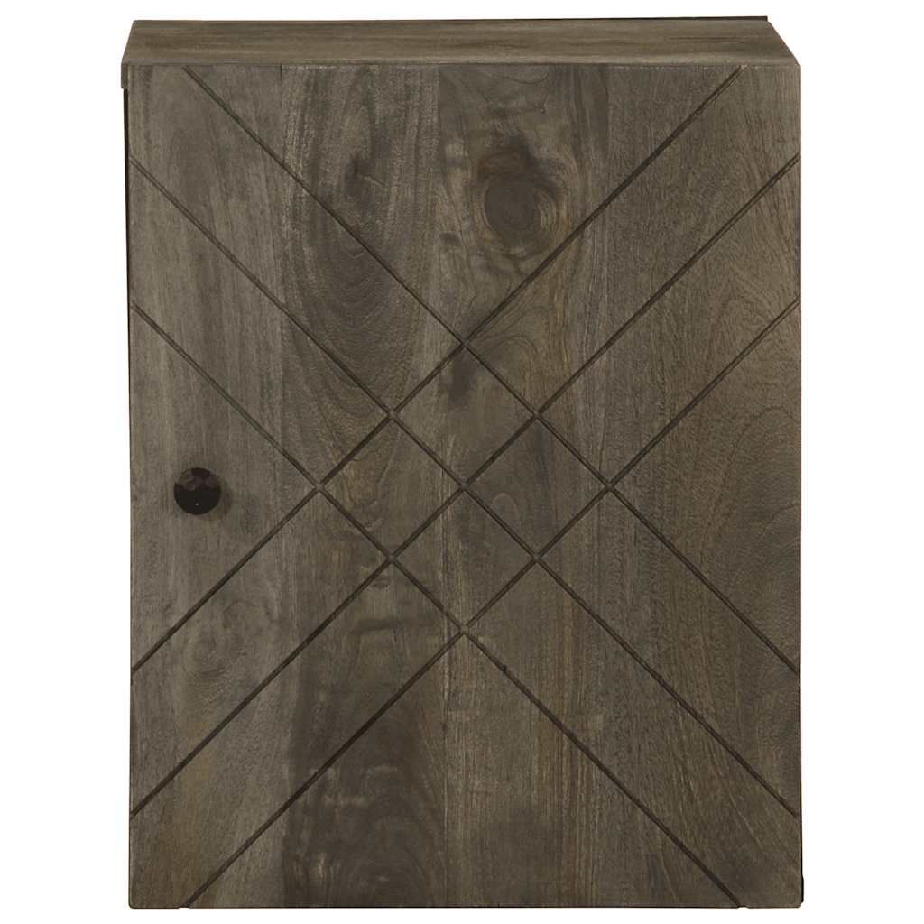 Wall-mounted Bathroom Cabinet Black 38x33x48cm Solid Wood Mango
