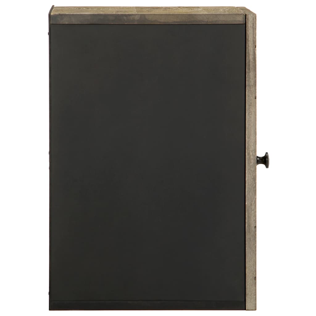 Wall-mounted Bathroom Cabinet Black 38x33x48cm Solid Wood Mango