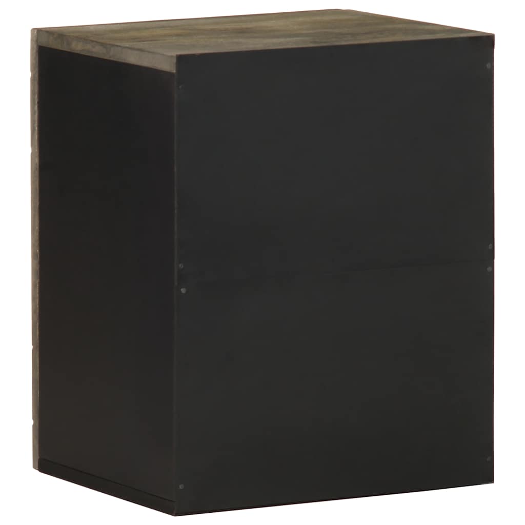 Wall-mounted Bathroom Cabinet Black 38x33x48cm Solid Wood Mango