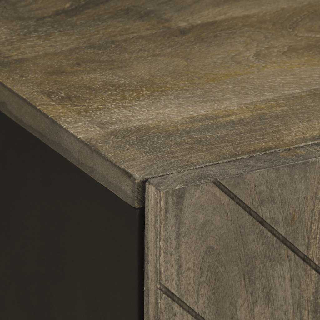 Wall-mounted Bathroom Cabinet Black 38x33x48cm Solid Wood Mango