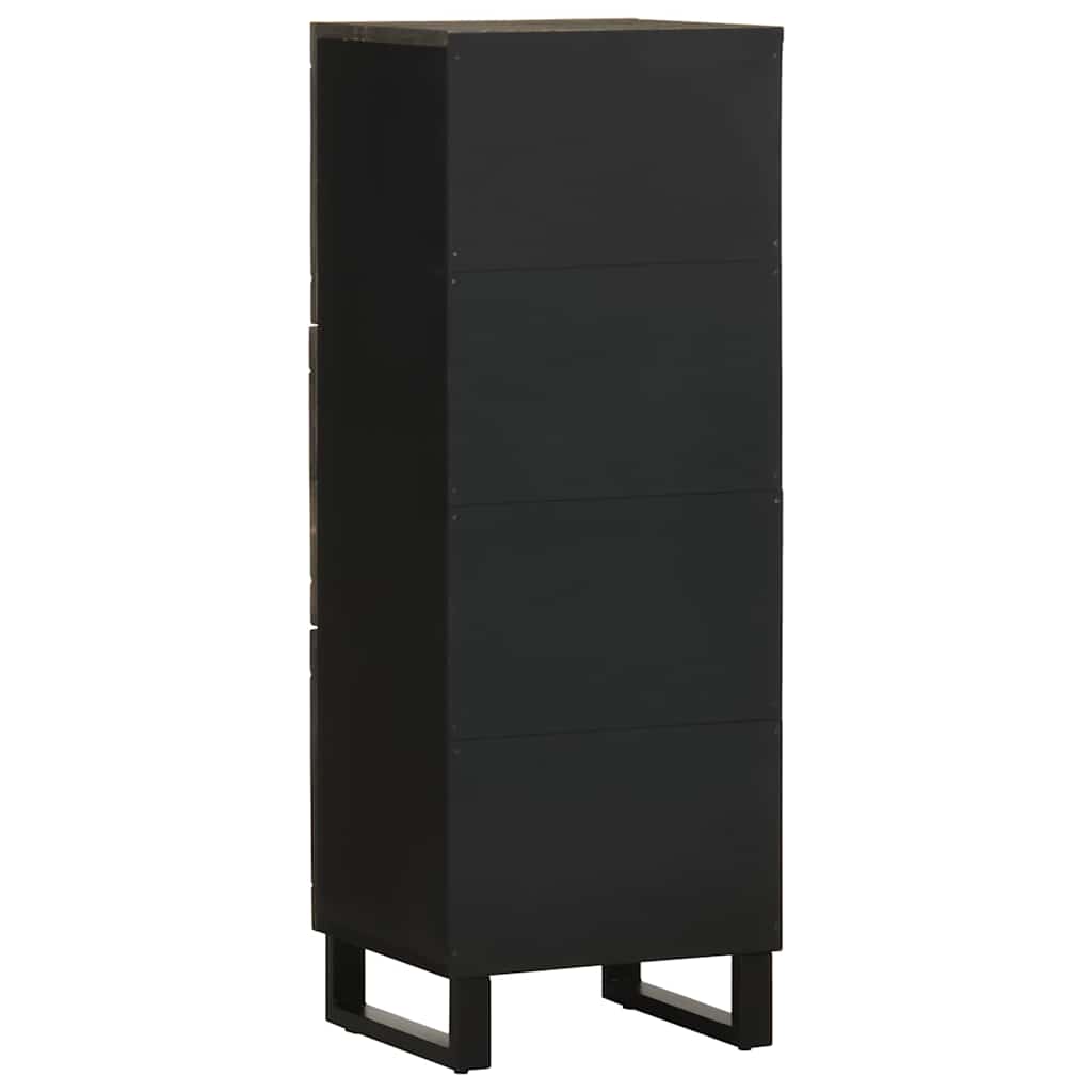Highboard Black 40x33x110 cm Solid Wood Mango