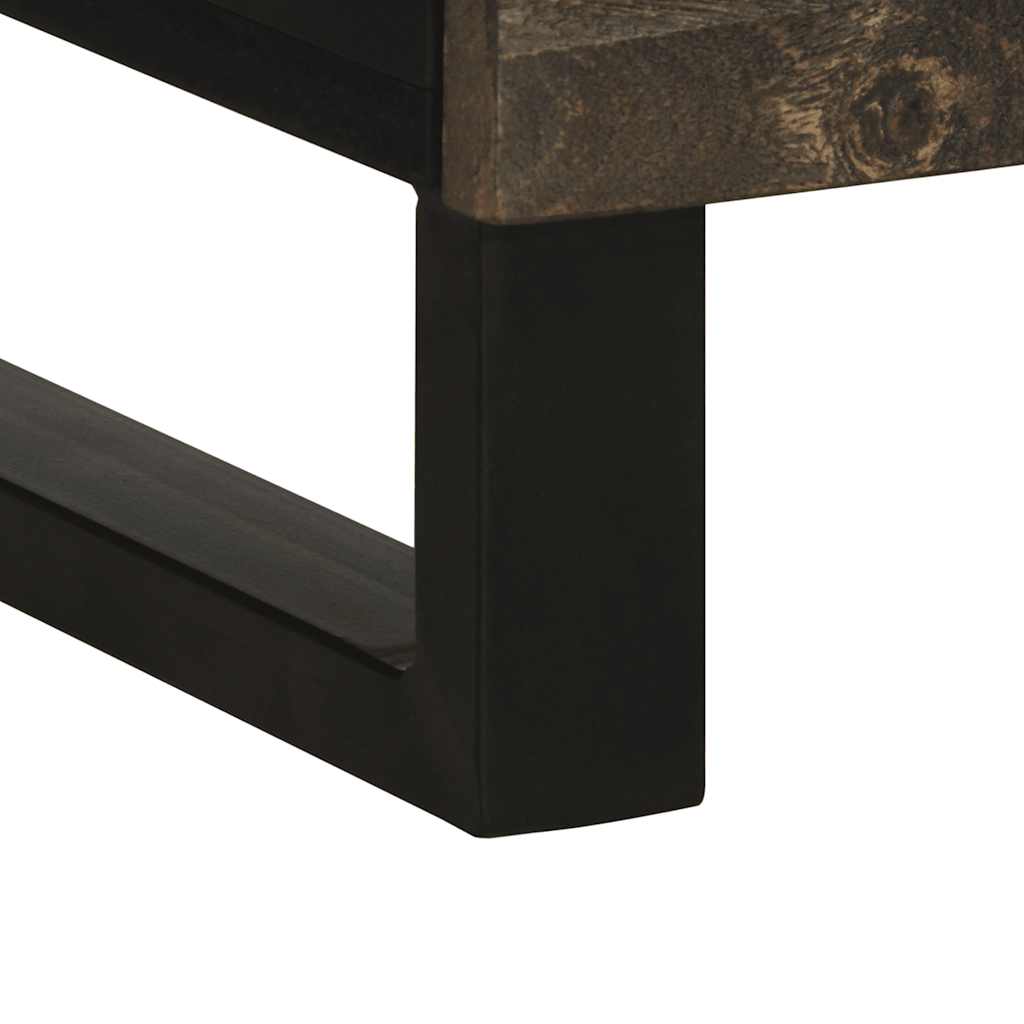 Highboard Black 60x33x100 cm Solid Wood Mango