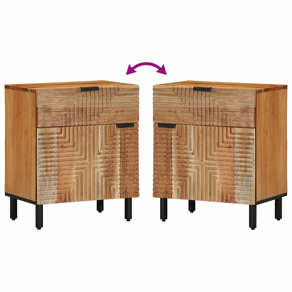 Bed Cabinet Brown 50 x 33 x 60 cm Solid Acacia Wood