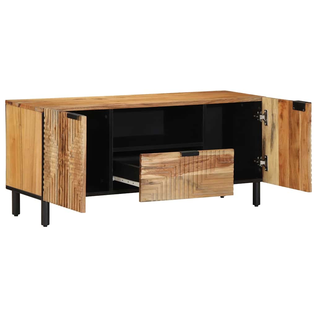 TV Cabinet with Drawer Brown 105 x 33 x 46 cm Solid Mango Wood