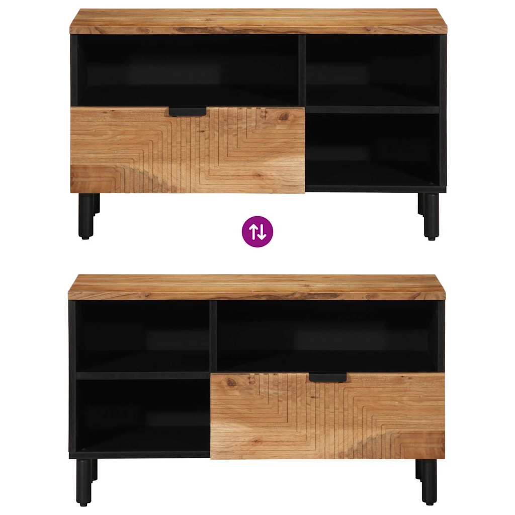 TV Cabinet with Drawer Brown 80 x 33 x 46 cm Solid Mango Wood