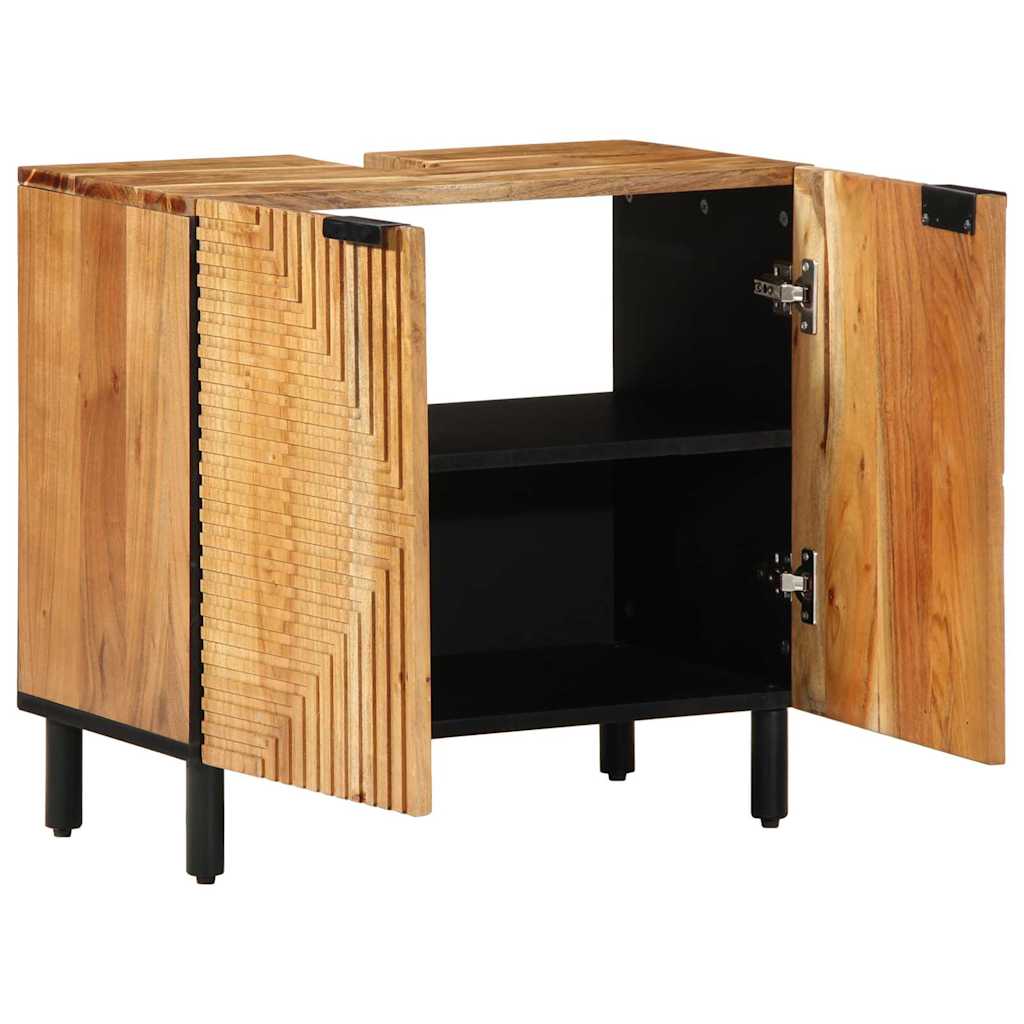 Bathroom Sink Cabinet Brown 62 x 33 x 58 cm Solid Mango Wood