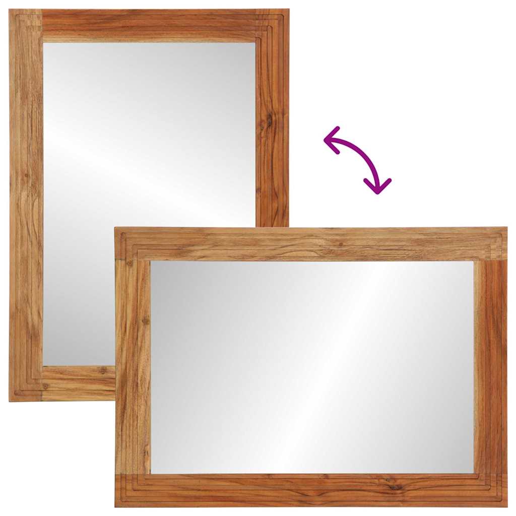 Bathroom Mirror Wall-mounted with Mirror Brown 70 x 50 x 2.5 cm