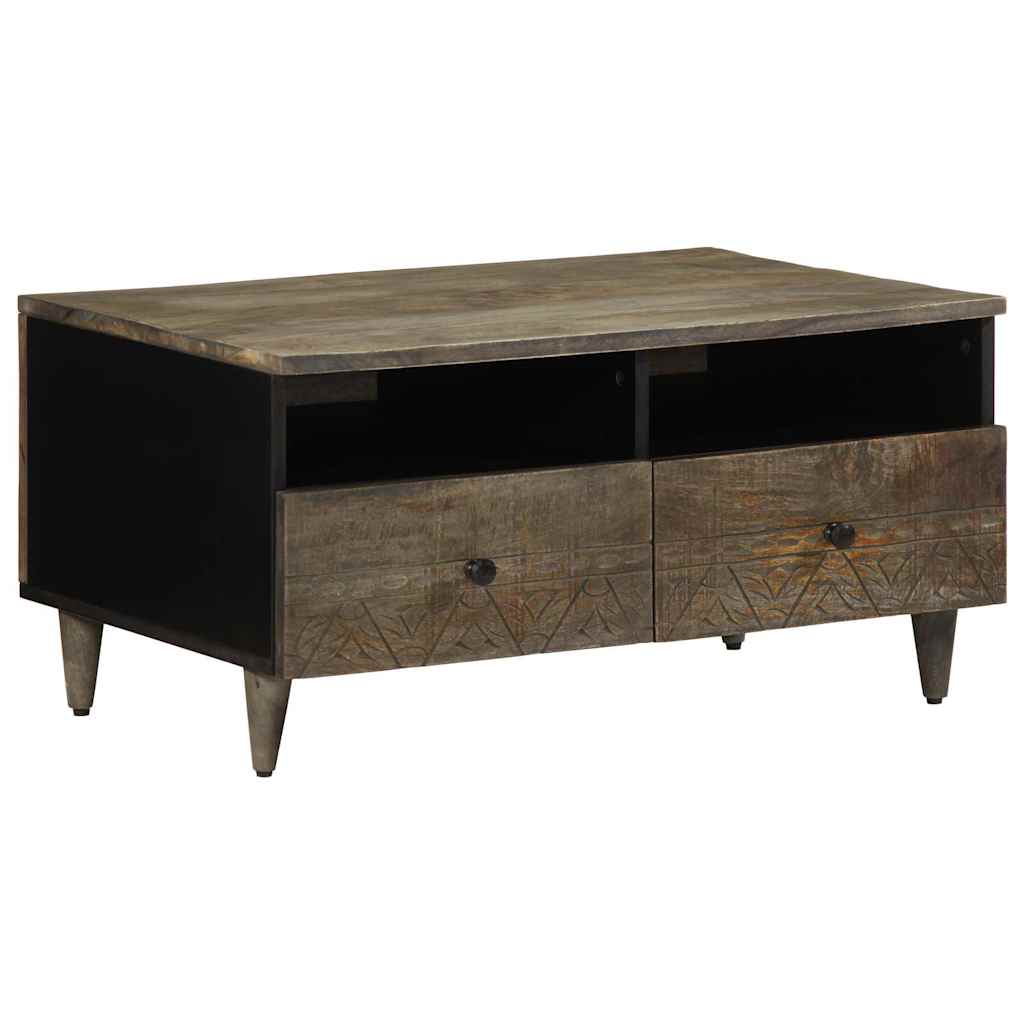 Coffee Table Light Grey 80x54x40 cm Solid Wood Mango
