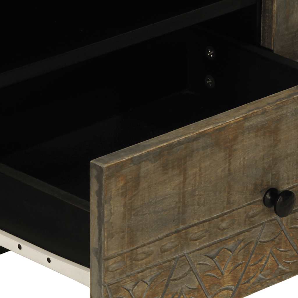 TV Cabinet Light Grey 105x33.5x46 cm Solid Wood Mango
