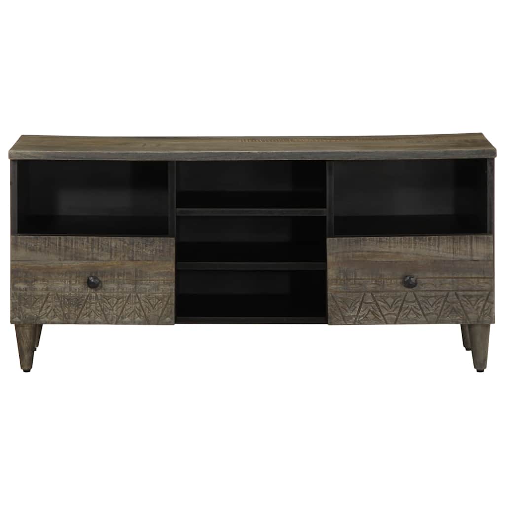 TV Cabinet Black 100x33x46 cm Solid Wood Mango