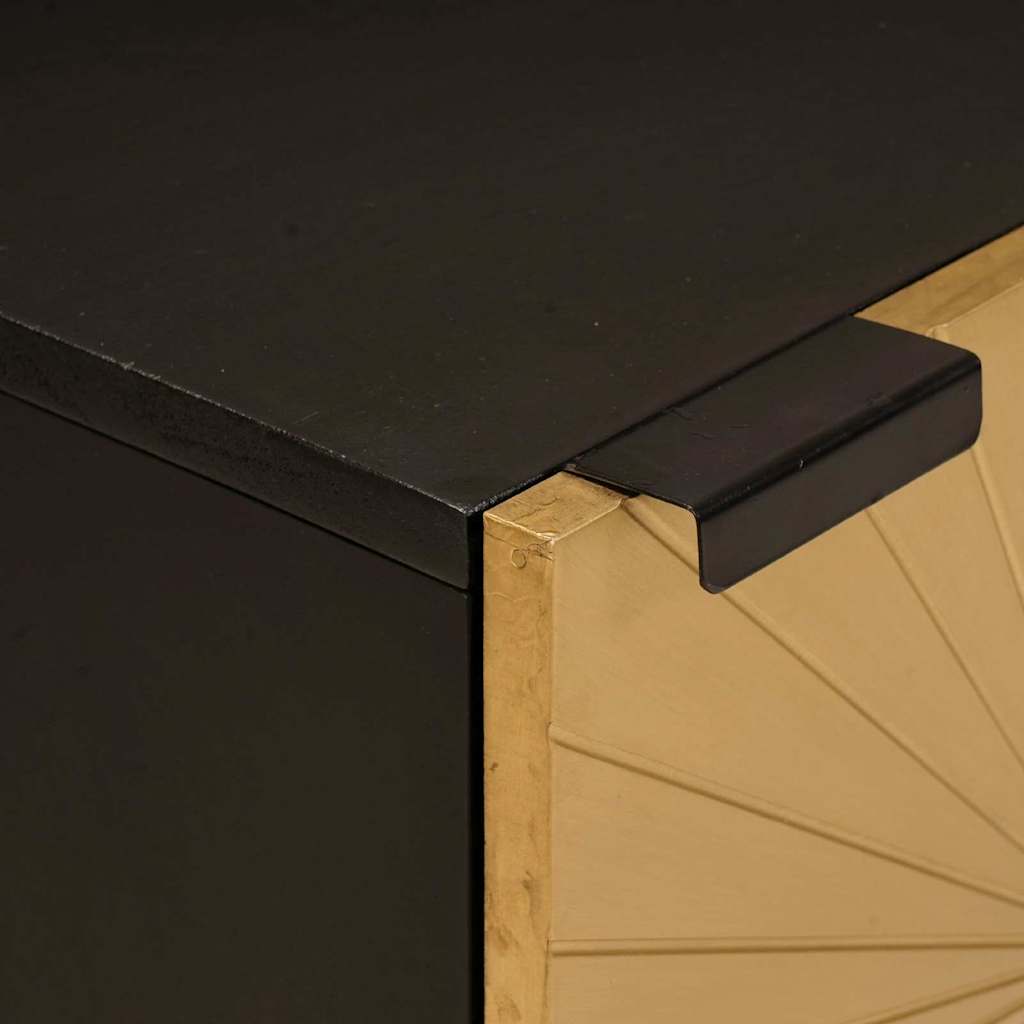 Bedside Cabinet Black and Gold 40 x 33 x 46 cm Engineered Wood