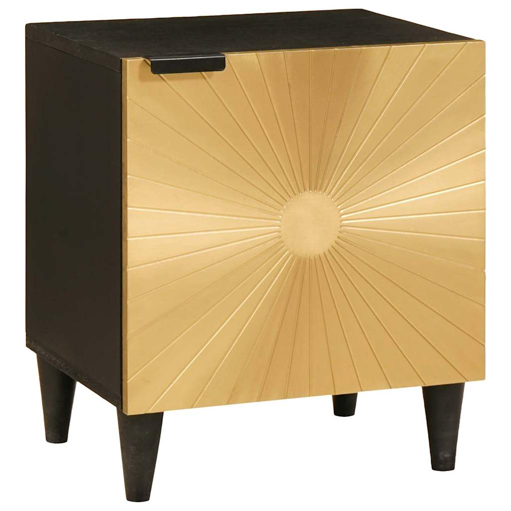 Bedside Cabinet 2 pcs Black and Gold 40 x 33 x 46 cm