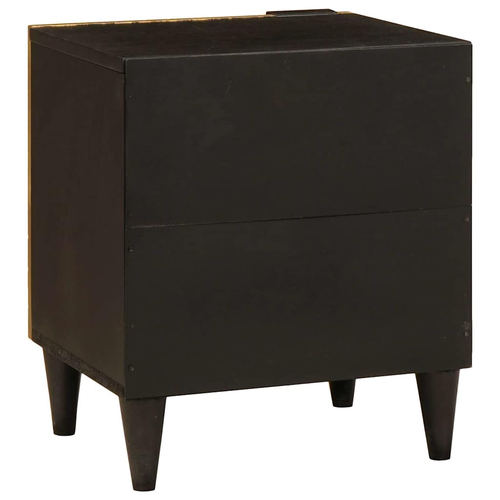 Bedside Cabinet 2 pcs Black and Gold 40 x 33 x 46 cm