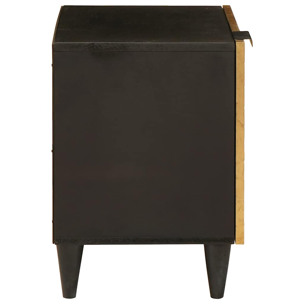 Bedside Cabinet 2 pcs Black and Gold 40 x 33 x 46 cm