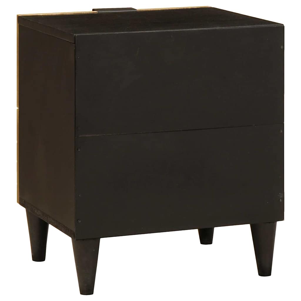 Bedside Cabinet Black and Gold 40 x 33 x 46 cm Engineered Wood