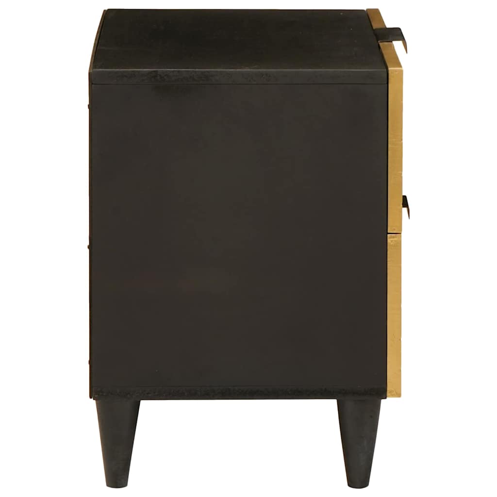 Bedside Cabinet Black and Gold 40 x 33 x 46 cm Engineered Wood