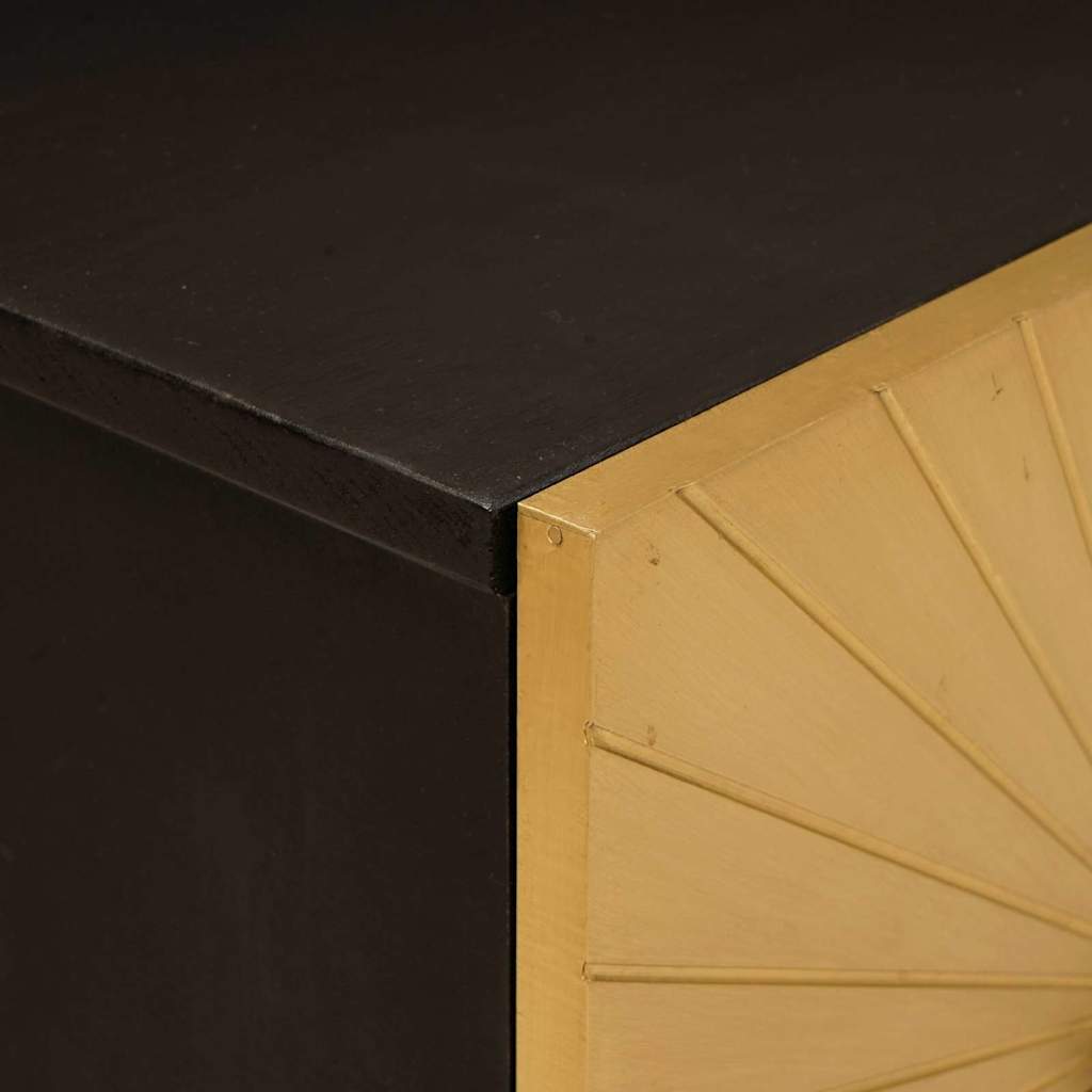 Bedside Cabinet 2 pcs Black and Gold 40 x 33 x 46 cm