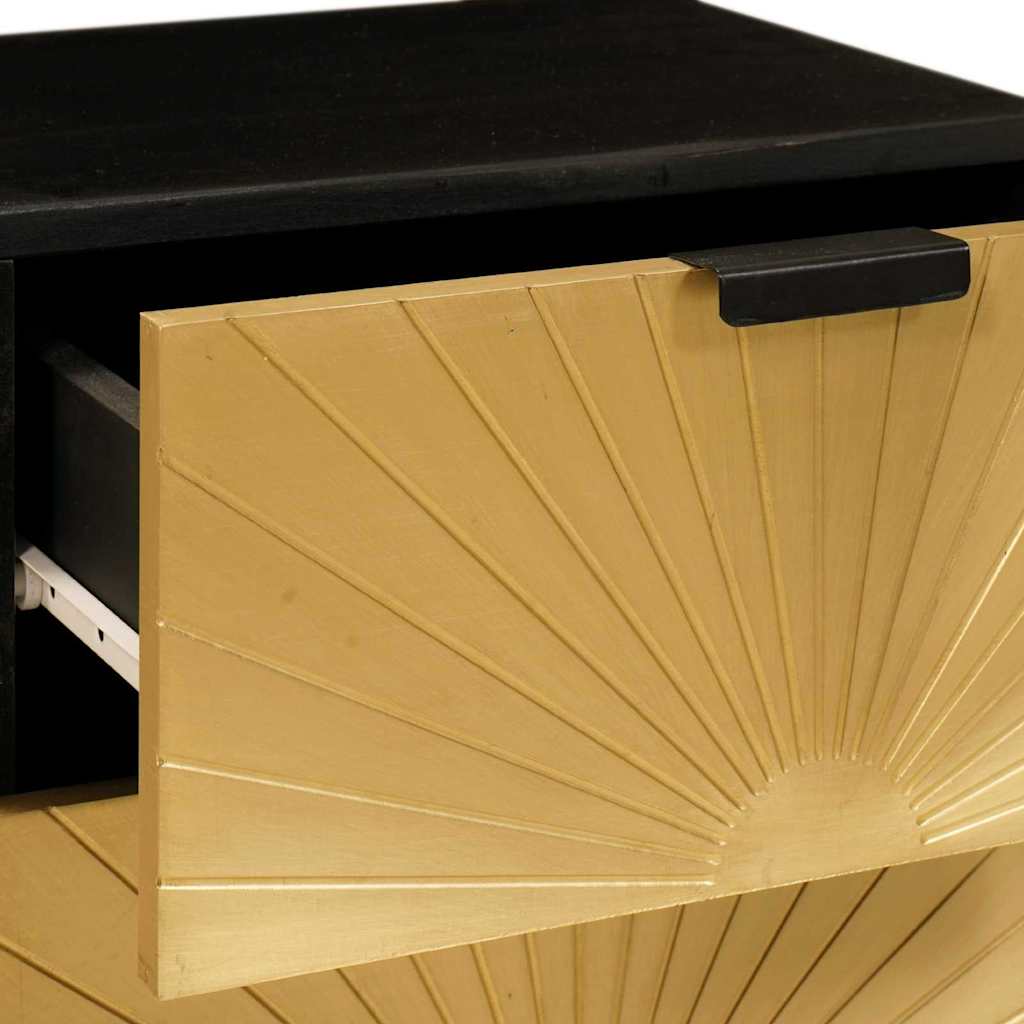 Bedside Cabinet 2 pcs Black and Gold 40 x 33 x 46 cm