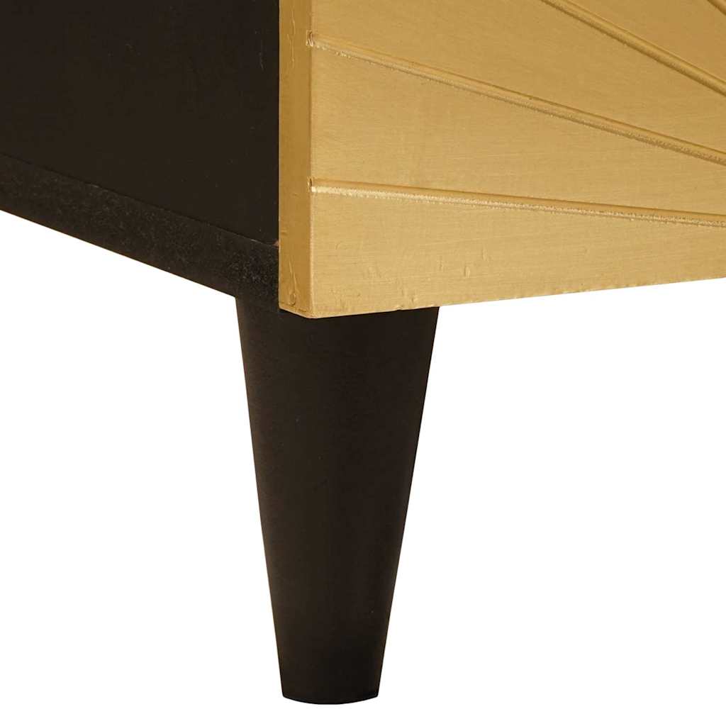 Bedside Cabinet 2 pcs Black and Gold 40 x 33 x 46 cm