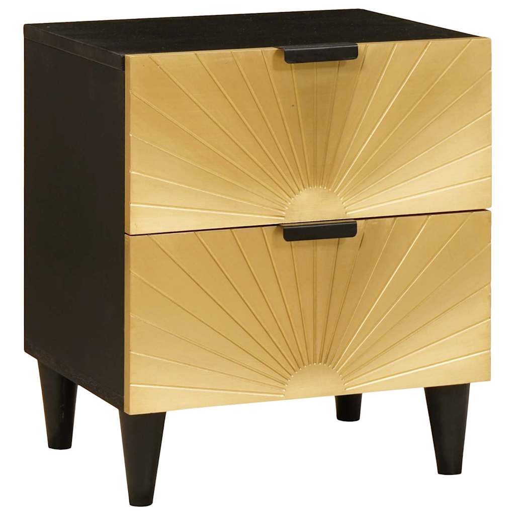 Bedside Cabinet 2 pcs Black and Gold 40 x 33 x 46 cm