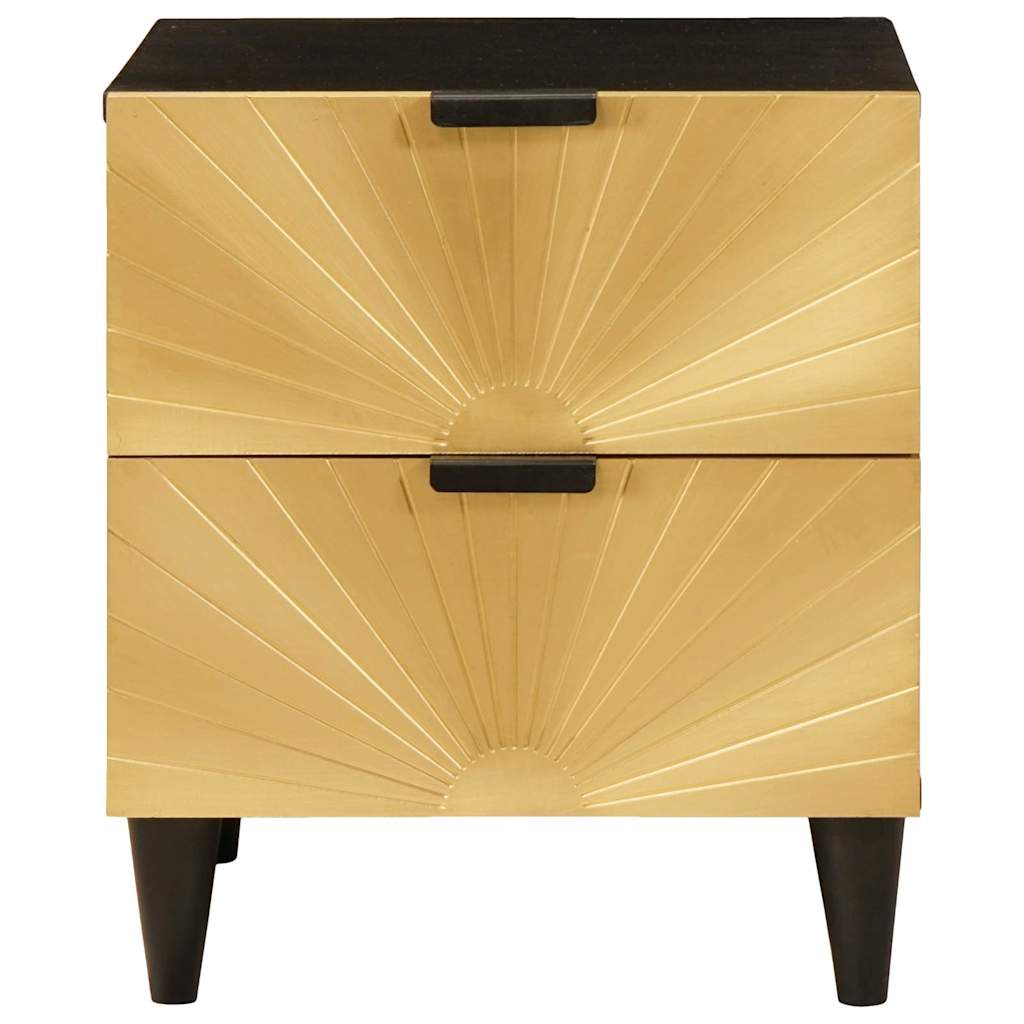 Bedside Cabinet 2 pcs Black and Gold 40 x 33 x 46 cm