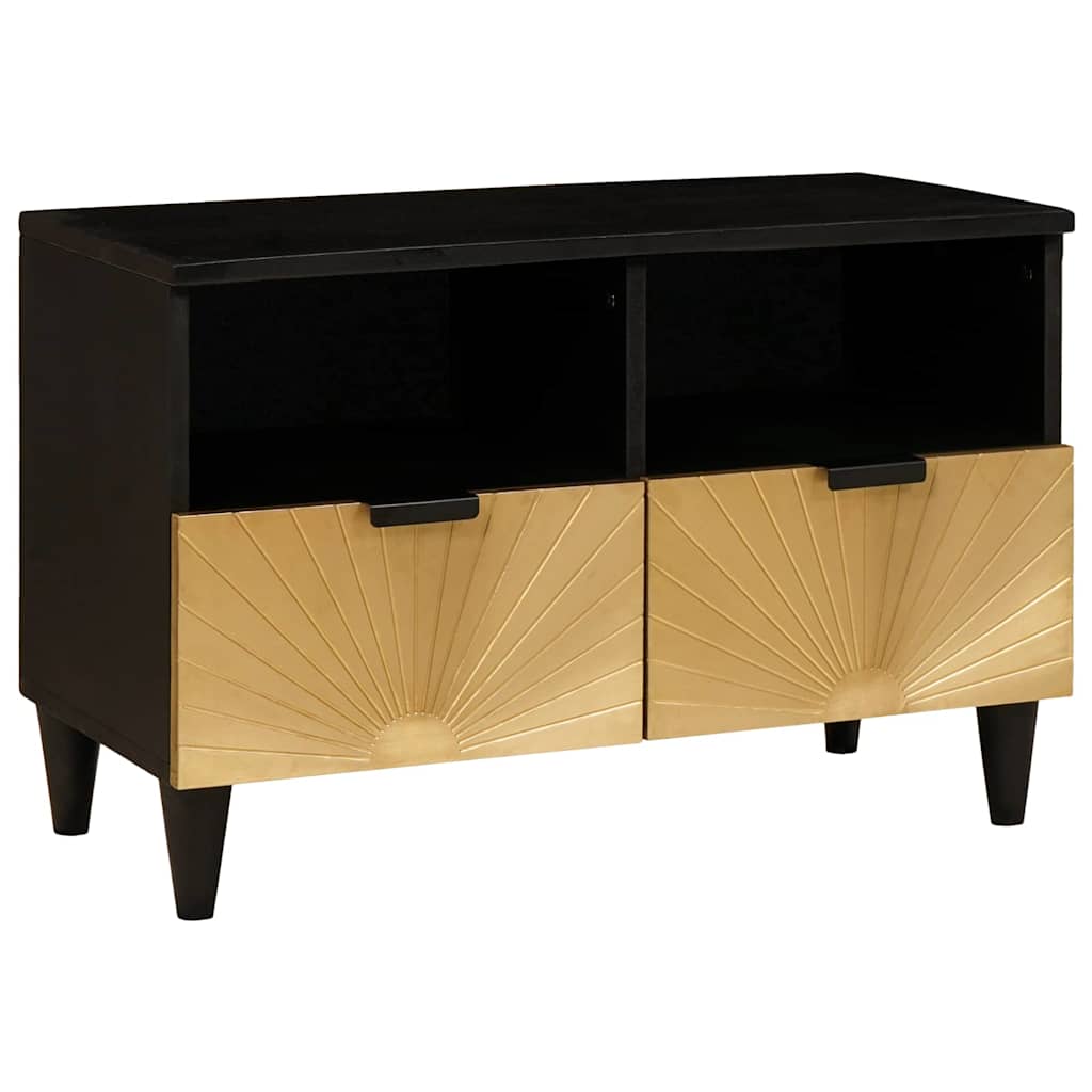 TV Cabinet Black and Gold 70 x 33 x 46 cm Engineered wood