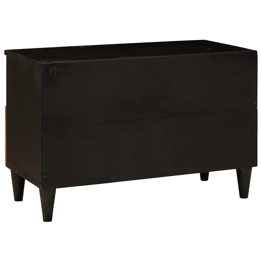 TV Cabinet Black and Gold 70 x 33 x 46 cm Engineered wood