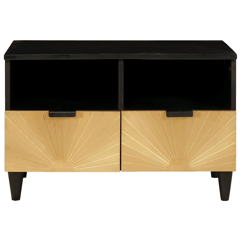 TV Cabinet Black and Gold 70 x 33 x 46 cm Engineered wood