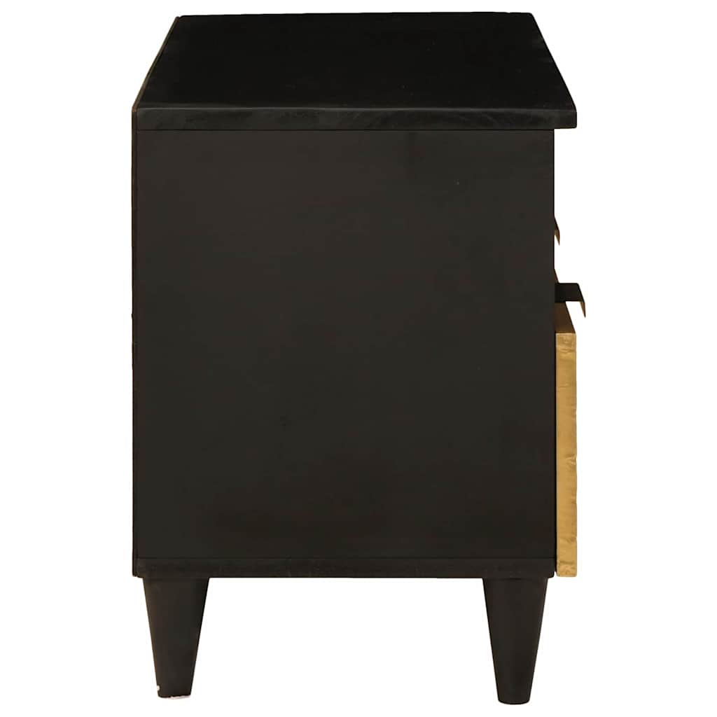 TV Cabinet Black and Gold 70 x 33 x 46 cm Engineered wood
