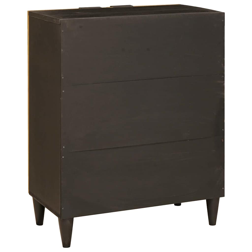 Sideboard Black and Gold 60 x 33 x 75 cm Solid Mango Wood