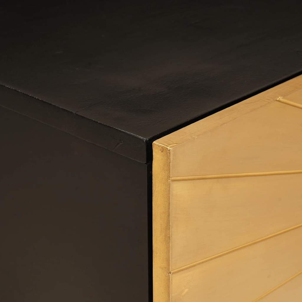 Coffee Table Black and Gold 80 x 50 x 40 cm Engineered Wood