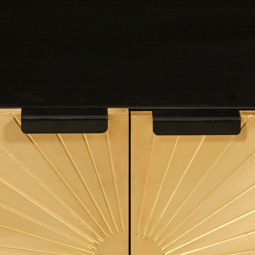 Coffee Table Black and Gold 80 x 50 x 40 cm Engineered Wood