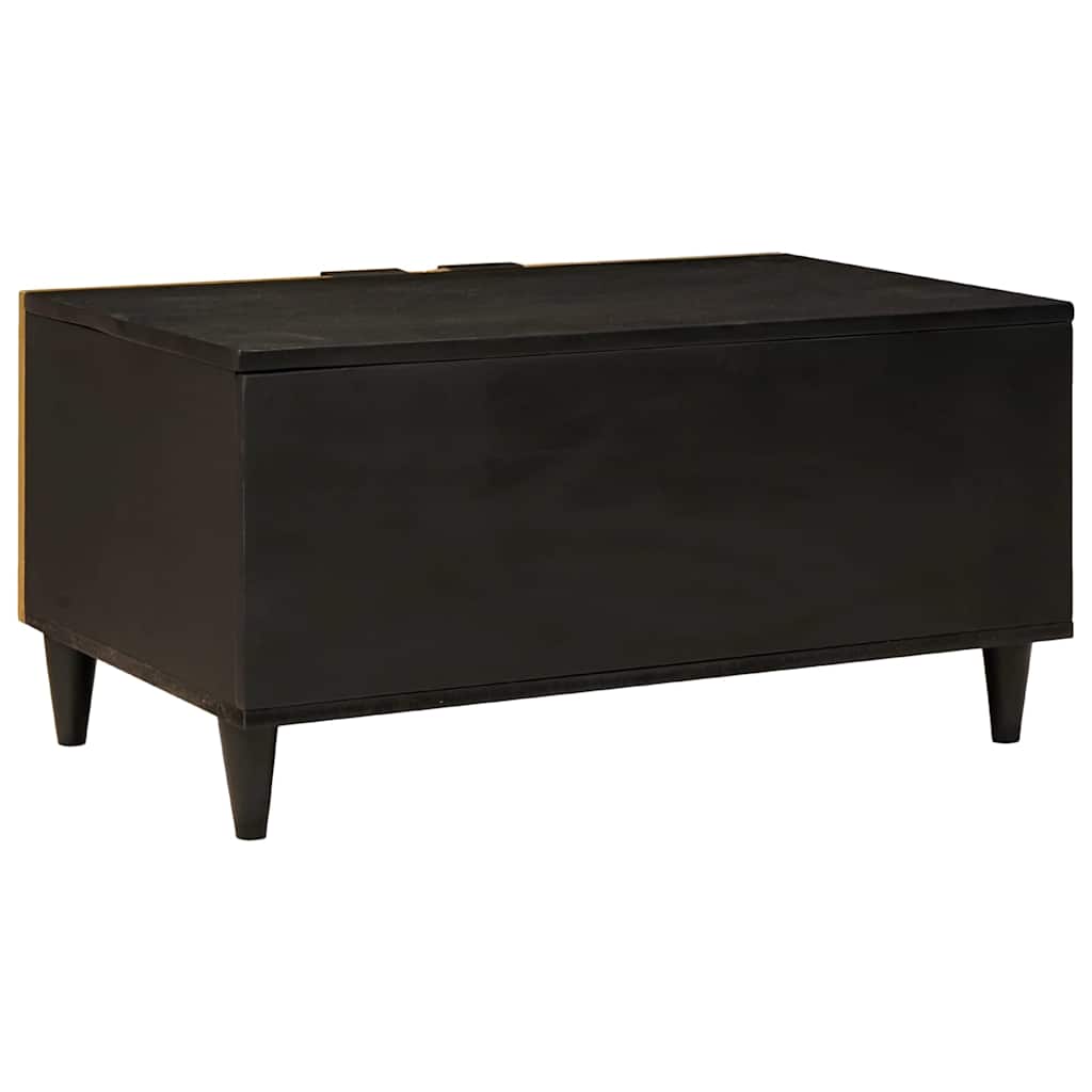 Coffee Table Black and Gold 80 x 50 x 40 cm Engineered Wood