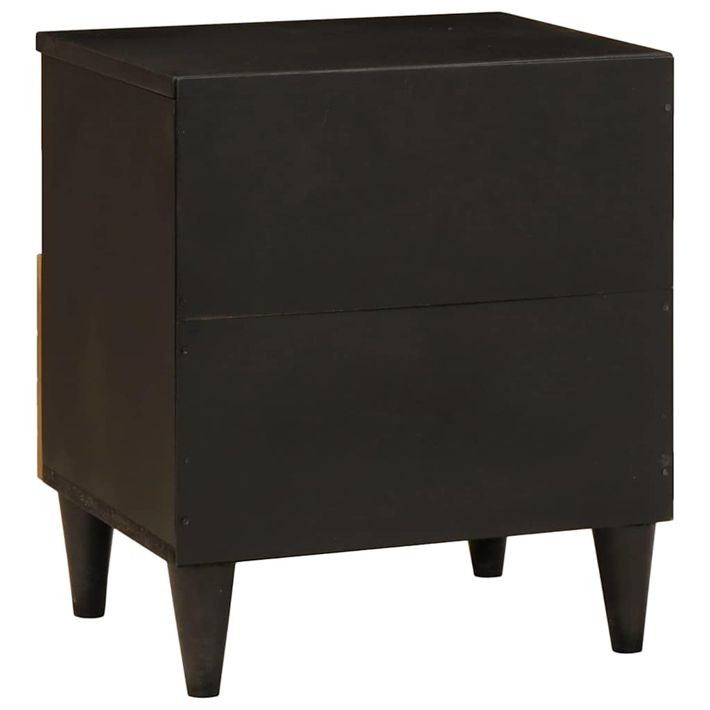 Bedside Cabinet Black and Gold 40 x 33 x 46 cm Engineered Wood