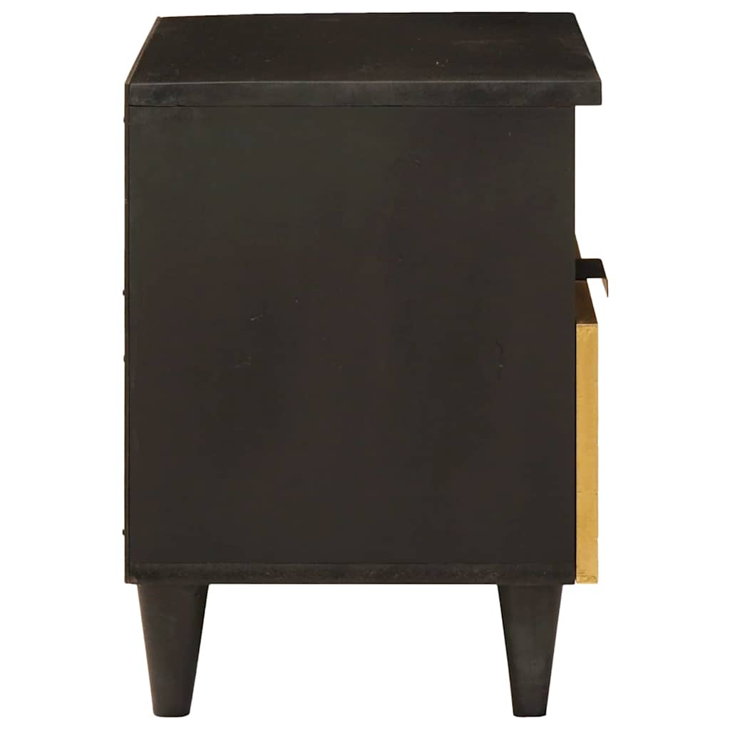Bedside Cabinet Black and Gold 40 x 33 x 46 cm Engineered Wood