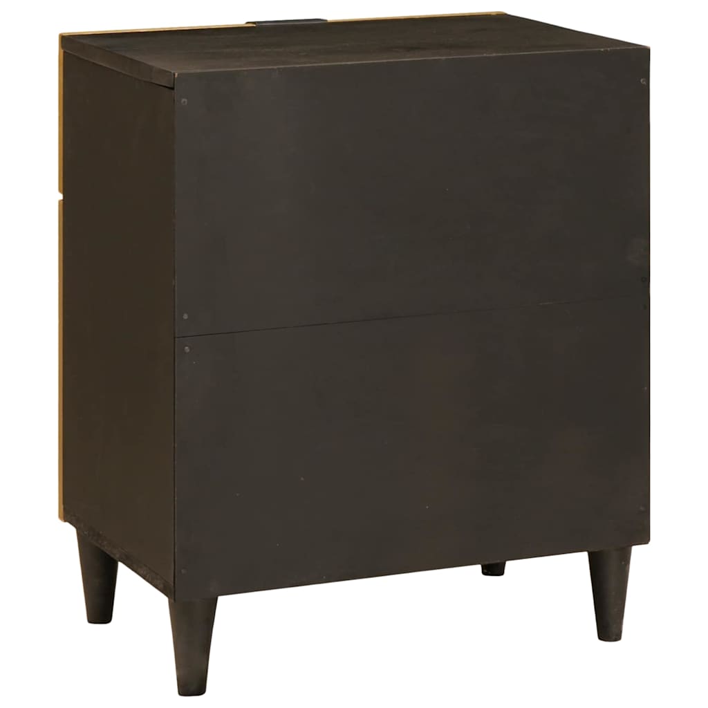 Bedside Table Black and Gold 50 x 33 x 60 cm Engineered Wood