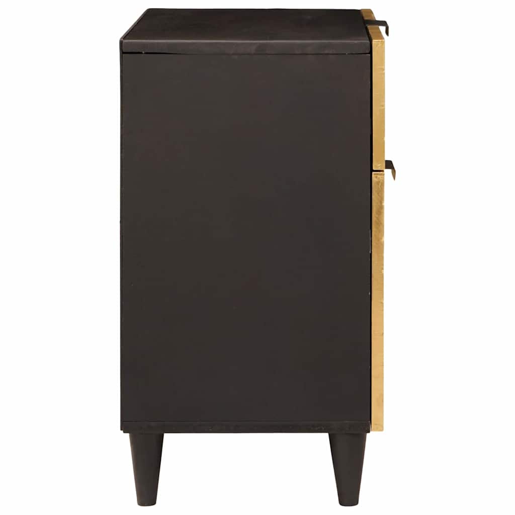 Bedside Table Black and Gold 50 x 33 x 60 cm Engineered Wood