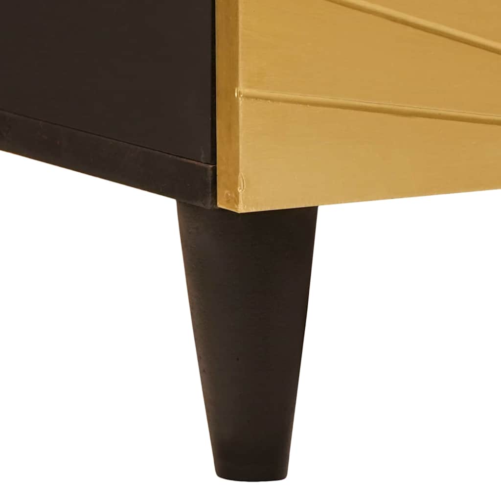 Bedside Table Black and Gold 50 x 33 x 62 cm Engineered Wood