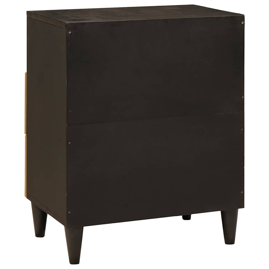 Bedside Table Black and Gold 50 x 33 x 62 cm Engineered Wood